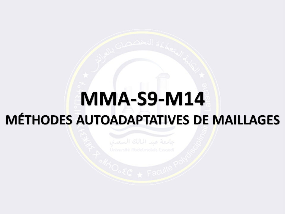 MMA-S9-M14: MÉTHODES AUTOADAPTATIVES DE MAILLAGES