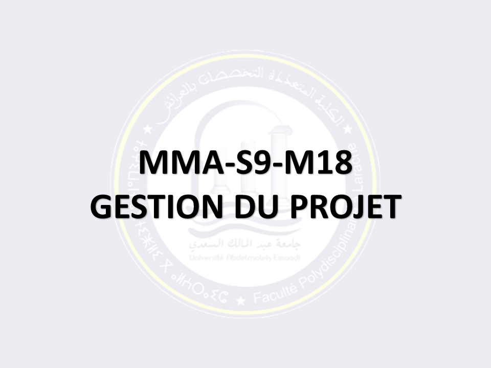 MMA-S9-M18: GESTION DU PROJET