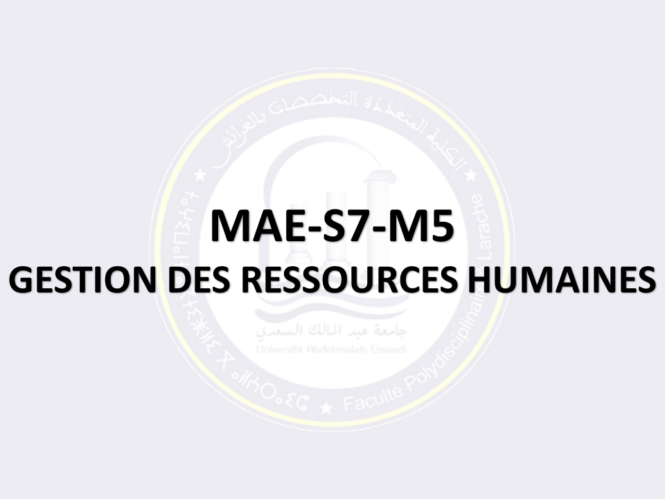 MAE-S7-M5: GESTION DES RESSOURCES HUMAINES