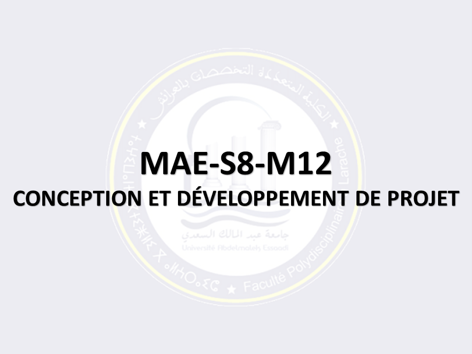 MAE-S8-M12: CONCEPTION ET DÉVELOPPEMENT DE PROJET