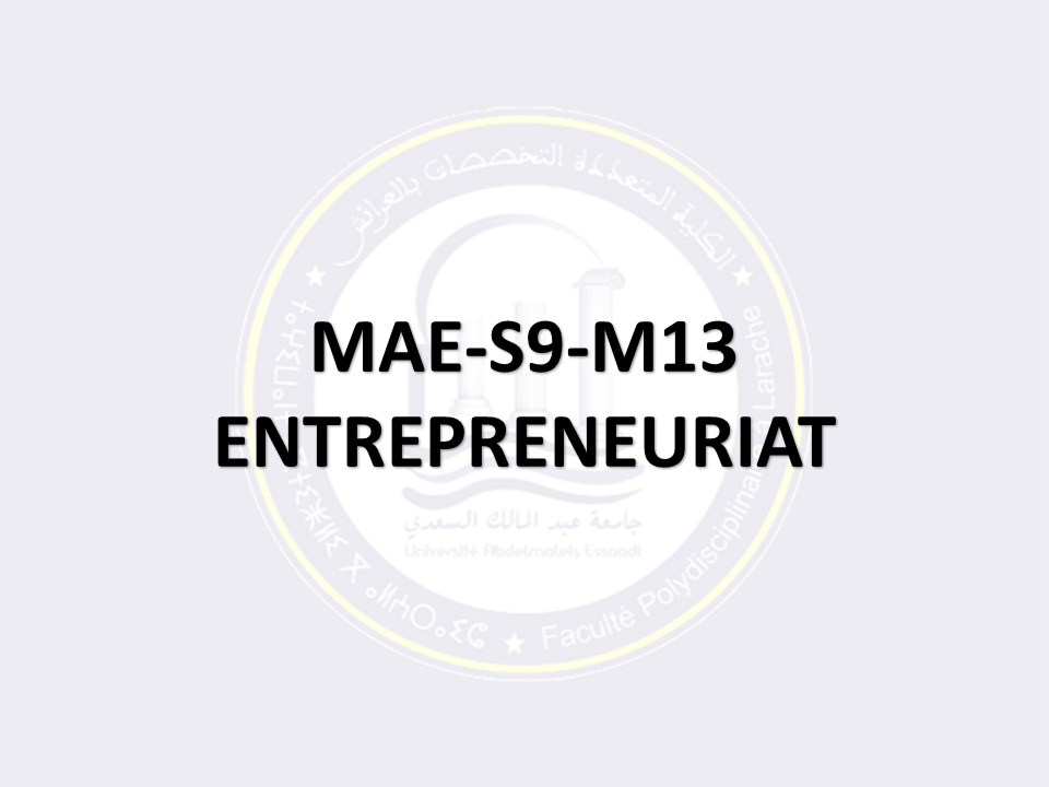 MAE-S9-M13: COMPTABILITÉ FINANCIÈRE APPROFONDIE
