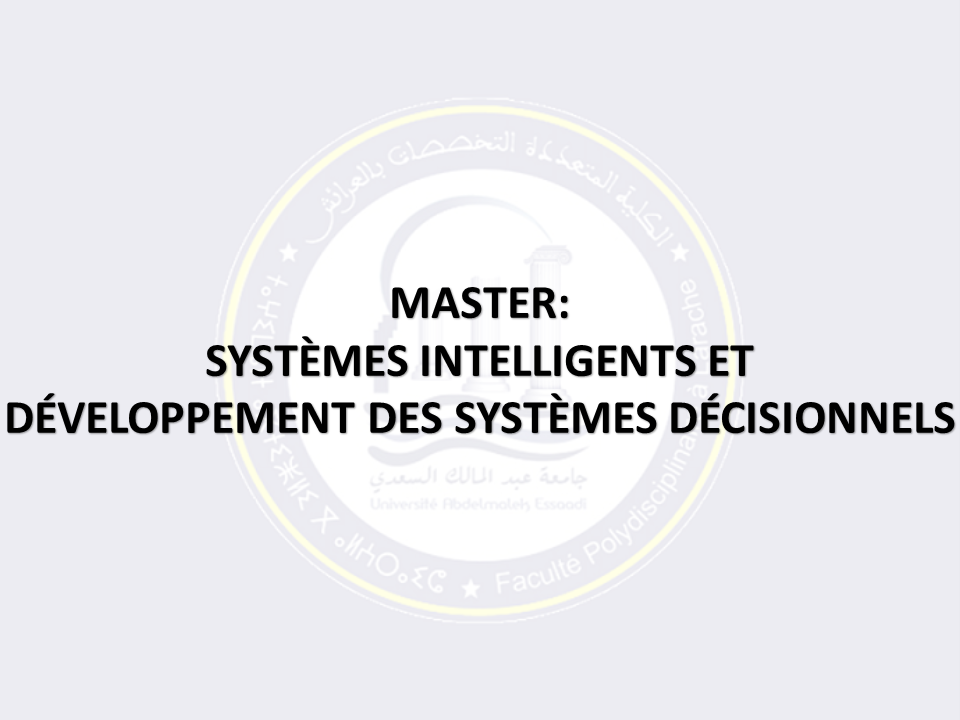SYSTÈMES INTELLIGENTS ET DÉVELOPPEMENT DES SYSTÈMES DÉCISIONNELS