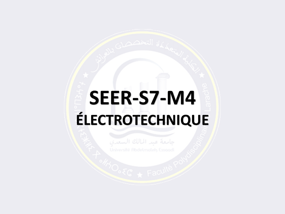 SEER-S7-M4: ÉLECTROTECHNIQUE