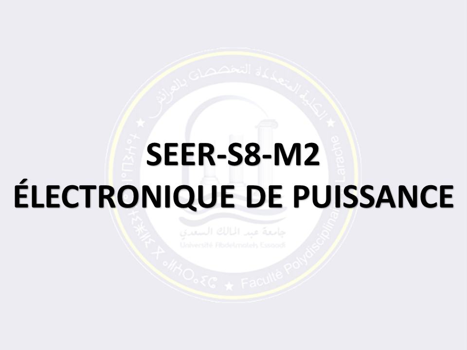 SEER-S8-M2: ÉLECTRONIQUE DE PUISSANCE