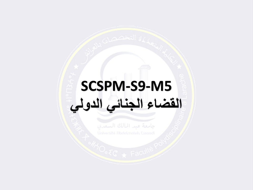 SCSPM-S9-M5: القضاء الجنائي الدولي
